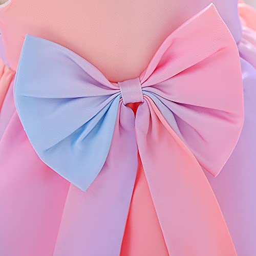 Nssmwttc Toddler Birthday Party Flower Ball Gown Dresses Frock Colorful Little Girls Wedding Prom Tutu Birthday Dress (Pink,120) #TOP3