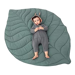 Cotton Leaf Nursery Rug, Machine Washable Baby Play Mat for Nursery Decor, Play Mat for Baby, Special Baby Floor Mat for Baby Gifts, Crawling Baby Mat for Tummy Time Infants