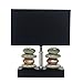 Elegant Designs LT1036-BLK Rectangular Dual Stacked Stone Ceramic Table Lamp, Black