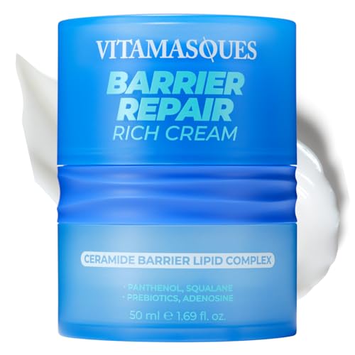 Vitamasques Barrier Cream Hydrating Moisturizer for Face Korean Skin Barrier Repair Cream with Ceramides & Panthenol Nourishing Korean Skincare for Smooth & Healthy Complexion 1.69 fl oz