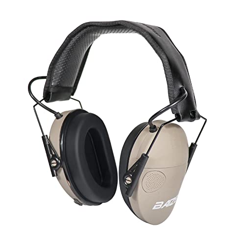 Baize Tactical Electronic Shooting Ear Protection 4-Mics Ear-Shaped Earmuffs Anti-Noise Sound Amplification Headphones for Outdoors