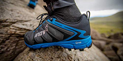 Inov-8 Mens Roclite G 350 - Waterproof Hiking Shoes - Lightweight, Breathable - Graphene Grip - Vegan - Black/Blue 9.5 M US