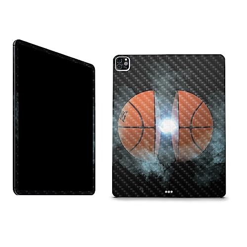 Image of MightySkins Carbon Fiber Skin Compatible with Apple iPad Pro 12.9 inch M2 6th Gen (2022) Full Wrap Kit - Basketball Orb | Protective Durable Textured Carbon Fiber Finish | Easy to Apply | Made in The USA