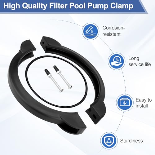 11380 Clamp Collar for Intex Above Ground Pool Pump- Compatible with Intex SX2100 Krystal Clear Sand Filter Pump and SX2800 Filter Pump Valve Clamp O Ring and Screws Replacement Parts