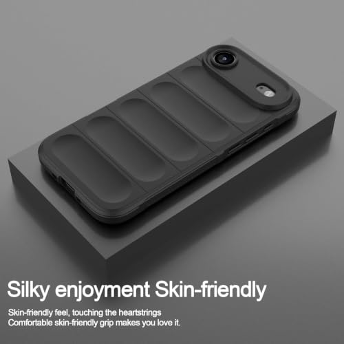 Image of ShieldTech AirGuard Series Back Cover Case for Apple iPhone Air | Microfiber Lining | Airbag Cushion Drop Protection | Shockproof Silicone Back Cover Case | Anti Slip Grip - Black for iPhone Air