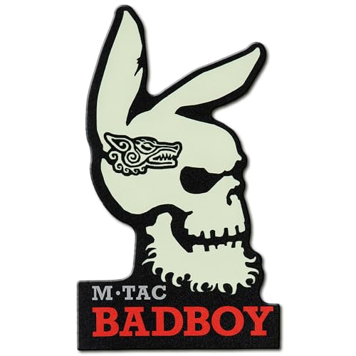 M-Tac Parche táctico Bad Boy - Parche militar con gancho y cierre de lazo (negro/tatuaje GID)