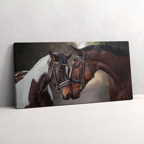 Tableau photo sur toile de chevaux pour un salon nature et apaisant