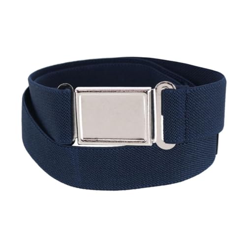 CTM Kids' Adjustable Elastic Belt with Magnetic Buckle, Navy