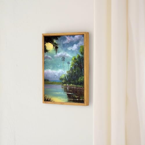 Image of 12x16 Canvas Floater Frame for 0.6-0.9 inch Deep Art Prints,Nut Brown | YIVIVEN Floating Frames for Wall Art Decor,Canvas Frame for Canvas Painting,Frame for Oil Painting,Painting Frames Kit