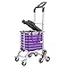 Carro de la Compra, Carro Plegable con Capacidad de Carga de 35 kg, Mango Giratorio, Cesta de la Compra de Aluminio de una Pieza con 8 Ruedas para Equipaje, Viaje