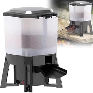 Electric Fish Food Dispenser, 6L Solar Automatic Fish Feeder with LCD Display and Smart Timer, 120° Dispersed Feeding, Moisture-Proof Design for Indoor Outdoor Fish Pond, Aquarium