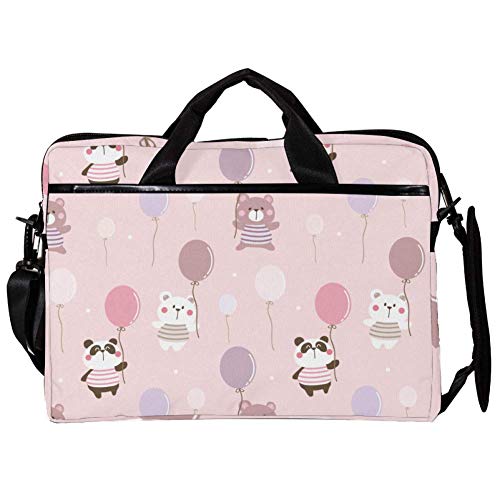 Bolso bandolera para portátil anticaídas de 15,4" con compartimentos y diseño original de oso