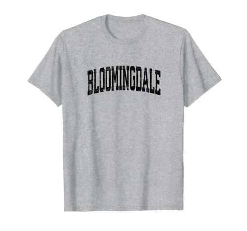 Bloomingdale Illinois IL Vintage Deportes Atléticos Negro Diseño Camiseta