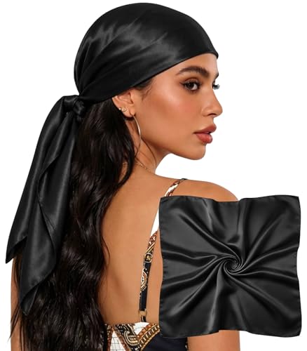 Sumolux 35" Satin-Like Silk Head Hair Scarf for Women – Versatile Wrapping Bandana