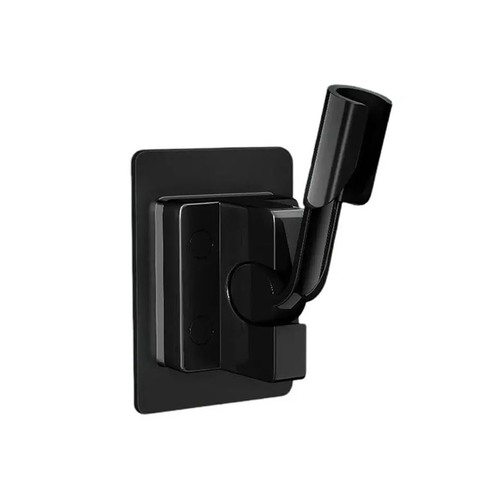 2 Soportes de Ducha Ajustables con Ventosa Tipo Loto, Cabezal de Ducha de Mano, Boquilla de baño, Base Fija (Negro)