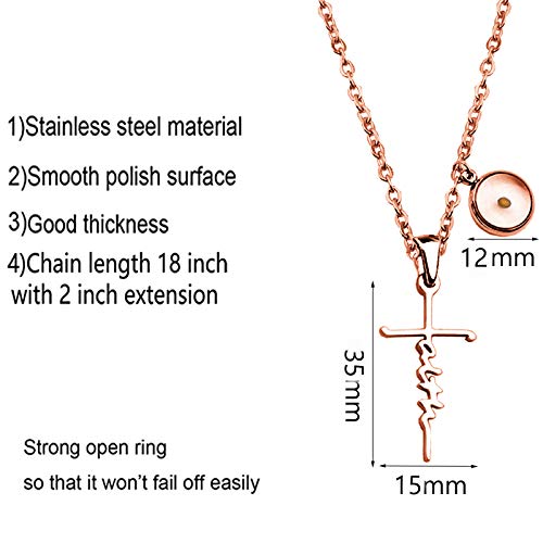Faith Cross Mustard Seed Necklace Religious Jewelry Inspirational Christian Gift(faith necklace rose gold)2