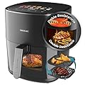 Cecotec Friggitrice ad Aria 6.5 Litri - Air Fryer Cecofry&Grill Duoheat 6500. 2200W, Dietetica e Digitale, Finestra, Piastra, Grill, Doppia Resistenza, Temperatura Regolabile 40-200°C, 12 Menu