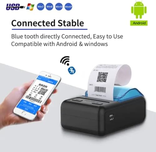 Image of P11 Advanced Thermal Printer 58mm 2 Inch USB + Bluetooth Android POS Receipt Bill for Small Business, Restaurant Swiggy, Zomato KOT, Shopping Mall, Mini Market - with 5pcs Roll (P11)