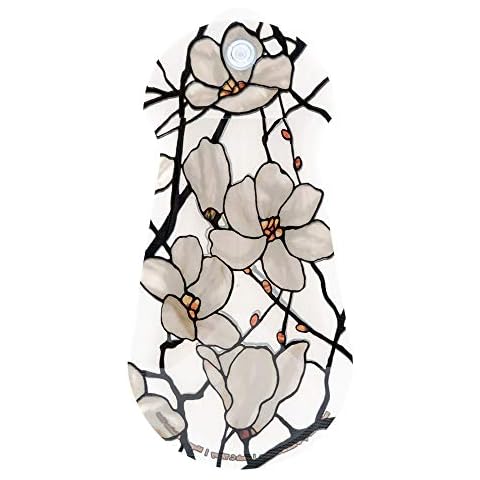 MODGY Expandable Flower Vase Plastic Decorative Modern Vases for Flowers Kitchen Window Decor Living Room Bathroom Office, with Suction Cup, Louis C. Tiffany Magnolia, 7.5” x 4” Cover