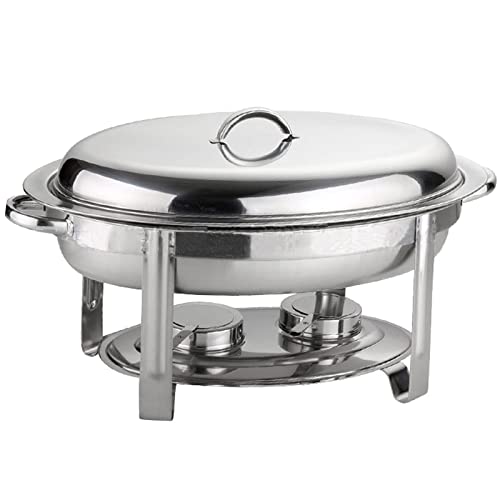 Chauffe-buffet ovale inox 6L un plat à réchaud élégant pour maintenir au chaud vos repas