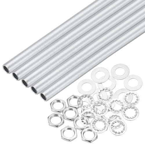 Image of MECCANIXITY 35Pcs 7.5 inch Lamp Pipe Kit with Nuts Washers 1 /8IP Thread Fasteners Assortment for Chandelier Ceiling Light Repair Assembly DIY Hardware