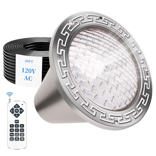 10 Inch Pool Lights for Inground Pool with Remote LED 50W 120V IP68 Waterproof 16 Color Modes Fits 10 Wet Niche Pool Light Replacement for Pentair & Hayward Backyard Spa Patio