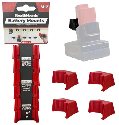 Support batterie Milwaukee M12 rouge StealthMounts clipsables