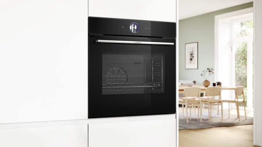 BOSCH - Forno multifunzione con vapore aggiunto, 60 cm, Serie 8, Elettronica TFT TouchControl Plus, AirFry, Home Connect, Nero, HRG7361B1