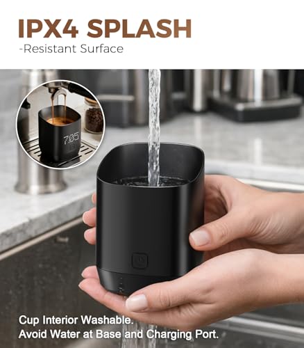 Image of Atogou Coffee Bean Scale, Coffee Dosing Cup with LED Display, 0.1g /0.01oz, Accurate Dosing, IPX4 Waterproof, USB Charging, Grams and Ounces, Perfect for Pour-Over & Espresso, Black