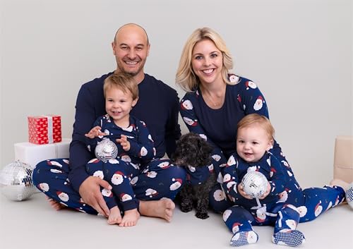 Holiday Family Matching Pajamas sets Organic Cotton Christmas/Halloween Family PJs for Adults, Kids, Baby And Pets(Men, Santa Claus,Small)3