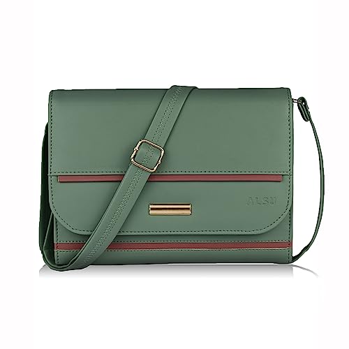 Image of ALSU Women's trendy Sling Bag | handbag | purse | crossbody bag| deattachable straps | adjustable straps |card slots 4| side bag| phone pocket