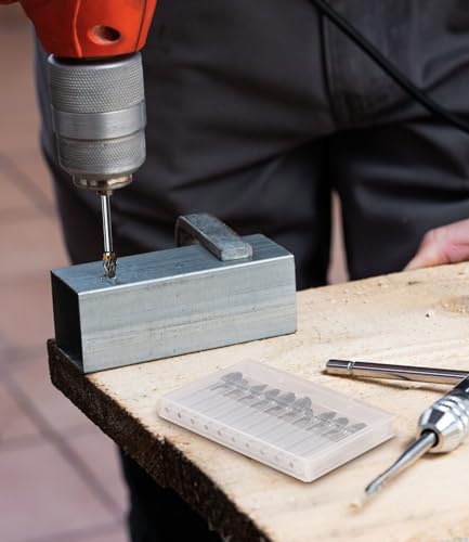 Hartmetall Frässtifte Set for Dremel, 10 Stück Doppelschnitt-Frässtifte mit 3mm Schaft kompatibel, für Schleifen, Schnitzen, Metallpolieren, Gravieren, Bohren