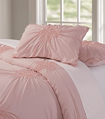 Christian Siriano Comforter Set King, Georgia Rouched Blush #TOP4