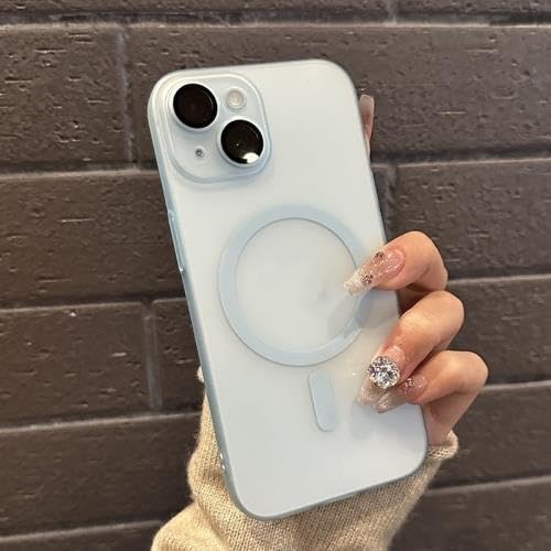 Image of COVERLY Matte Frosted Translucent Back Cover Case for iPhone 12 Pro Compatible with MagSafe | Shockproof Design | Camera Protection Module | Hard Back Case for iPhone 12 Pro (PC, Frost Blue)