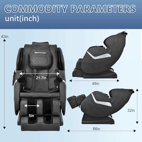 Image of BestMassage Massage Chair Zero Gravity Full Body Electric Shiatsu Massage Chair Recliner with Foot Rollers Built-in Heat Therapy Air Massage System Stretch Vibrating for Home Office(Black)