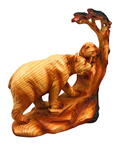 Yellow Moon Gifts Wooden Bear And Cub Statue Wildlife Outdoor Figures #TOP5