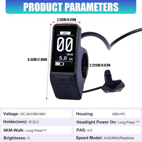 Pantalla conectada por cable para batería de velocidad de bicicleta 3