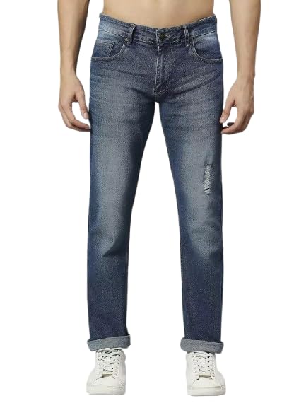 Image of Blue Jeans for Men Regular Fit - Cotton Jeans Pant for Men, Regular Denim Jeans for Boys - Light Fade Jeans for Men