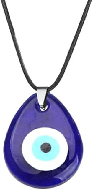 unknows Evil Eye Pendant Necklace Resin Leather Rope Chain Turkish Protect Lucky Necklace for Women Men Gifts blue eye necklace silver