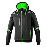 Sparco Felpa da Lavoro Tecnica con Cappuccio Full Zip Colorado. Giacca Leggera Rinforzata Anti-Abrasione, Dettagli Riflettenti e Tasche con Zip.