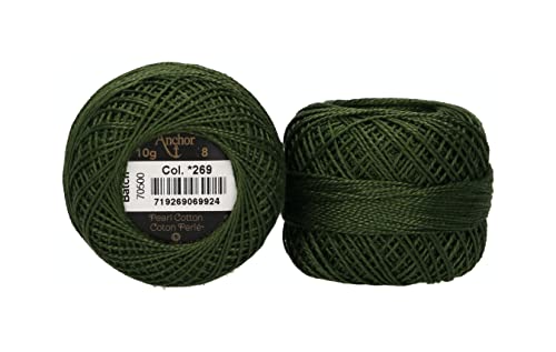 ANCHOR Pearl Yarn, Thickness: 8, Packaging: 10G, Running Length: 82M wachholder dunkel Embroidery Threads