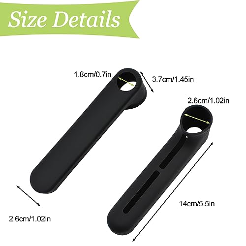 UFURMATE 4Pcs Matte Black Silicone Door Handle Covers with Hole, Anti-Static Safety Door Knob Protector for Flat Square Door Levers - Image 2