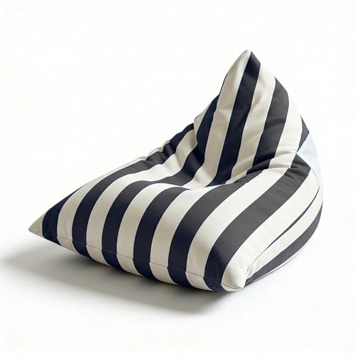 Aiire Puff Exterior Jardín con Relleno Incluido - Tejido Olefina Premium, Desenfundable y Lavable - Sofá Exterior para Playa, Terraza o Piscina - Bean Bag Chair Ligero Gris [75x65x55 cm]