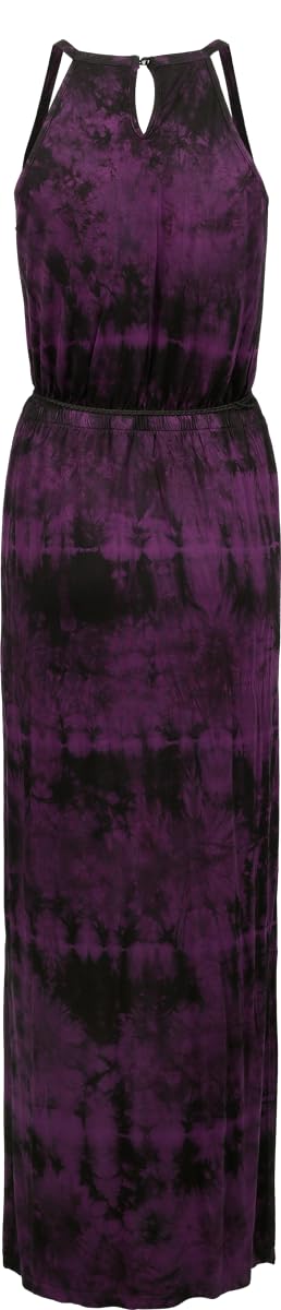 RED by EMP Damen schwarz/lilanes langes Kleid im Batik Muster