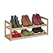 Relaxdays Scarpiera in Impilabile in bambù, Porta Scarpe con 2 Livelli, Fino a 6 Paia, 29,5 x 72,5 x 27 cm, Naturale, 1 pz