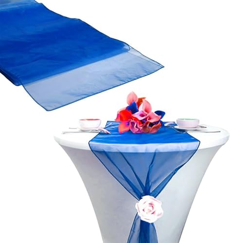 LIGCARESS Organza Table Runners,Royal Blue 10 Pcs 12 x 108