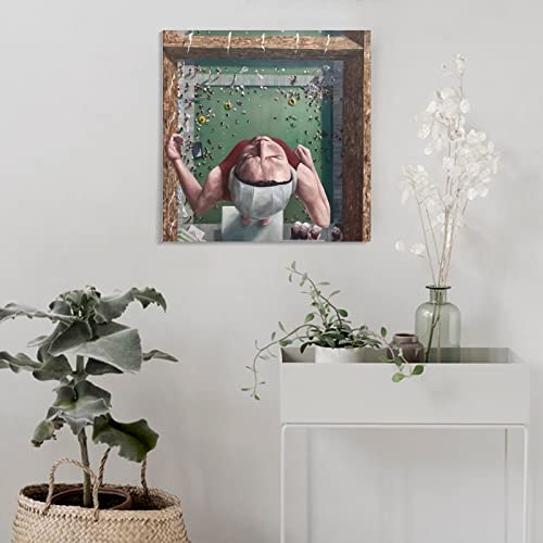 Rucatto Inspirational Poster Swimming Pool Athlete Diving Oil Painting Canvas Art Poster And Wall Art Picture Print Modern Family Bedroom Decor Posters 28X28Inch(70X70Cm) #TOP3