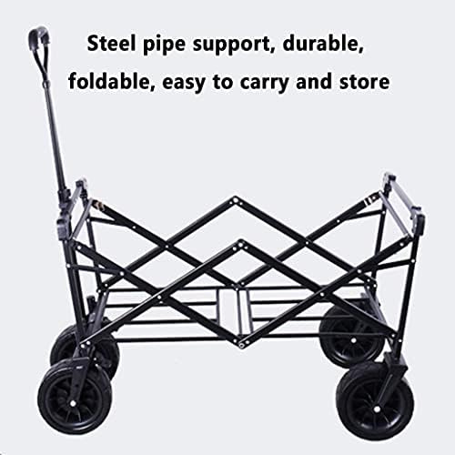 Trolleys, Outdoor Foldiutility Wagon Garden Trolley, Foldipush Cart with Brake, Portable Rollilightweight Beach Outdoor Cart, for Garden Picnic, Load-Bea100Kg/220Lbs/Style 2