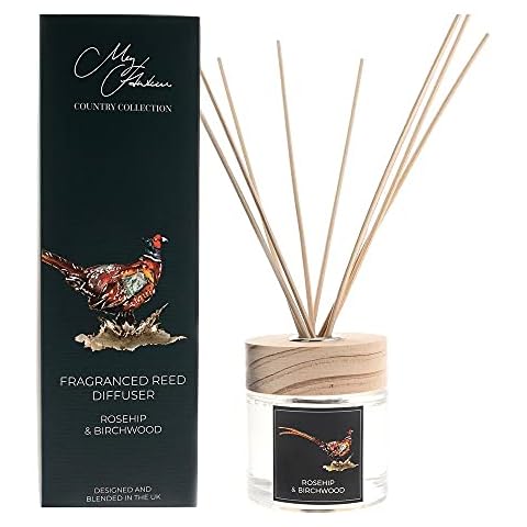 Meg Hawkins Pheasant Design Rosehip & Birchwood Scented Oil Diffuser Gift Set with Sticks 150ml Cover
