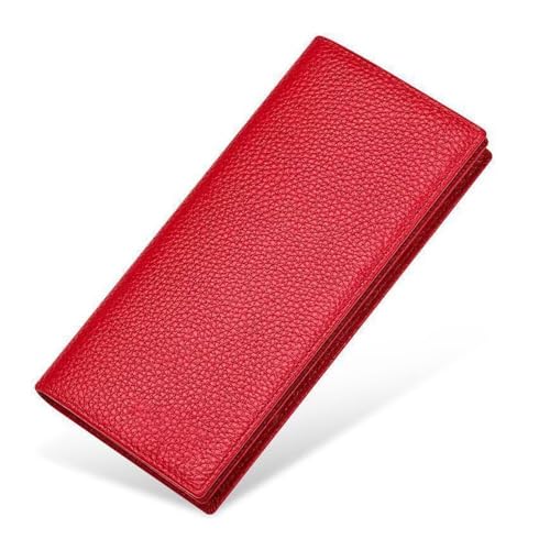 Elegant Single - Piece PU Long Wallet: Spacious Design with Ample Storage (Red)
